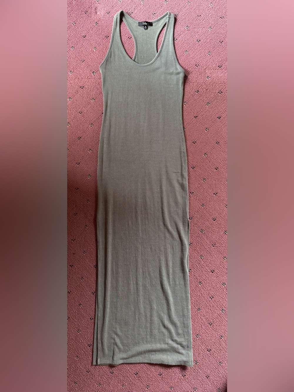 Lulus Ribbed Olive Green Dress
